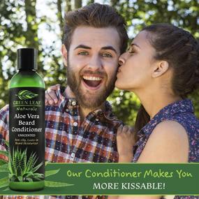img 3 attached to Green Leaf Naturals Aloe Vera Beard Conditioner and Softener for Men - Leave-In Moisturizer, Oil-Free, No Mess - Fragrance-Free - 8 oz