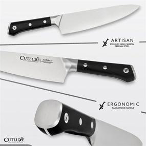 img 3 attached to 🔪 8-Inch Chopping Knife by CUTLUXE – Forged German High Carbon Steel – Full Tang &amp; Razor Sharp Blade – Ergonomic Handle Design – Artisan Series