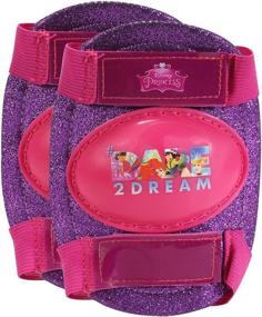 img 1 attached to 👑 PlayWheels Disney Princess Kids Glitter Roller Skates with Knee Pads - Adjustable Size 6-12, Dare 2 Dream: Perfect for Little Princesses!