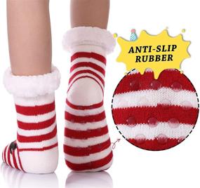 img 3 attached to YEBING Cute Animal Slipper Socks: Warm & Gripper Kids Christmas Socks