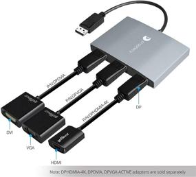 img 1 attached to 🖥️ gofanco Пророчество 1x3 DisplayPort 1.2 к 3 роздельчатый адаптер портов: Тройной DisplayPort MST концентратор с режимом расширенного дисплея - 4K @30Hz - совместим с Windows PC