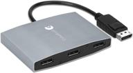 🖥️ gofanco пророчество 1x3 displayport 1.2 к 3 роздельчатый адаптер портов: тройной displayport mst концентратор с режимом расширенного дисплея - 4k @30hz - совместим с windows pc логотип