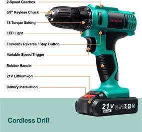 img 2 attached to 🔋 Efficient & Versatile: Kinswood Lithium Ion Cordless Power Driver