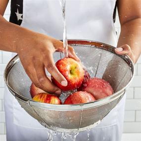 img 3 attached to 🍚 Large Stainless Steel Fine Mesh Strainer - Ideal Colander for Rice, Quinoa, Yogurt (10.25 x 4 Inches)