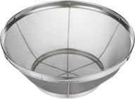 🍚 large stainless steel fine mesh strainer - ideal colander for rice, quinoa, yogurt (10.25 x 4 inches) logo