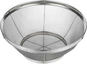 img 4 attached to 🍚 Large Stainless Steel Fine Mesh Strainer - Ideal Colander for Rice, Quinoa, Yogurt (10.25 x 4 Inches)