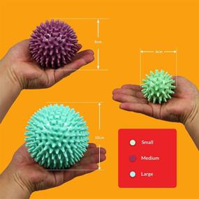 img 1 attached to 🔴 Набор Spiky Massage Balls от ResultSport - 3 шт. для стресса и рефлексотерапии - 6см, 8см, 10см - глубокий массаж точек - Myofascial Ball, Exercise Ball, Lacrosse Ball - Без фталатов и ПАХ.