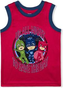 img 1 attached to 👕 Entertainment 1 Boy's 3-Pack PJ Masks Tee, Sleeveless Shirt & Mesh Short Combo