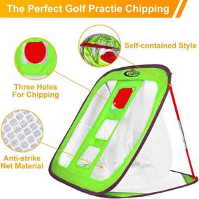 img 2 attached to 🏌️ Golf Chipping Net - Indoor Golf Training Aid with Foam Balls (12 Pack) - 24x28 Inch - Green Color