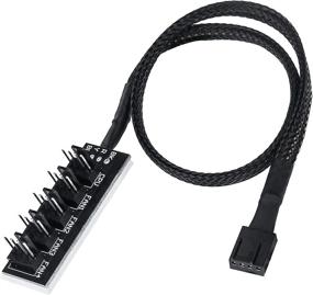 img 4 attached to Internal Motherboard Fan Power Extension Cable - 5 Way PC Case Fan Splitter Hub for 4-Pin and 3-Pin Cooling Fans, StickyDeal PWM Fan Header, 13 inch Black