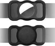 trunyee air tag dog collar holder: secure and stylish apple airtag compatible pet accessory (black) - 2 pcs логотип