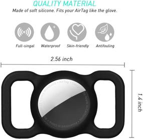 img 3 attached to TRUNYEE Air Tag Dog Collar Holder: Secure and Stylish Apple AirTag Compatible Pet Accessory (Black) - 2 PCS
