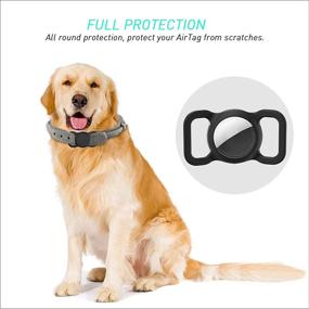 img 2 attached to TRUNYEE Air Tag Dog Collar Holder: Secure and Stylish Apple AirTag Compatible Pet Accessory (Black) - 2 PCS