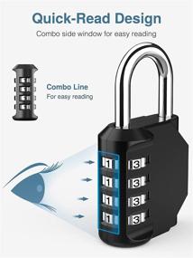 img 1 attached to 🔒 Waterproof 4 Digit Combination Lock - 2 Pack for School Gym Locker, Sports Locker, Fence, Toolbox, Gate, Case, Hasp Storage (Black) by Puroma