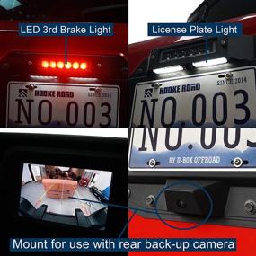 img 3 attached to 🚗 Hooke Road Spare Tire Delete License Plate Relocation Kit for Jeep Wrangler JL (2018-2021) - Plate Illuminate Light, Third Brake Light, and Factory Back-up Camera Compatible