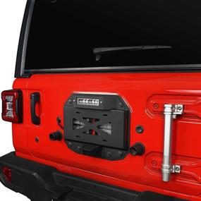 img 1 attached to 🚗 Hooke Road Spare Tire Delete License Plate Relocation Kit for Jeep Wrangler JL (2018-2021) - Plate Illuminate Light, Third Brake Light, and Factory Back-up Camera Compatible