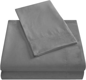 img 3 attached to 🛏️ SOFPUR Brushed Microfiber Bed Sheet Set - 1800 Series - Deep Pocket & Easy Fit - Wrinkle, Fade, & Stain Resistant - Soft & Cozy Sheets - 4 Piece - Queen Size (Gray)