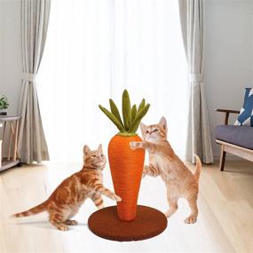 img 1 attached to 🐱 Cat Scratching Post for Indoor Cats: 21” Natural Sisal Carrot Cat Scratching - A Perfect Cat Scratcher for Cats and Kittens