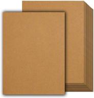 🎨 heavyweight brown kraft cardstock: 50 sheets (300 gsm, 110 lb cover, 200 lb text), 8.5 x 11 inches - ideal for arts, crafts, drawing, and diy projects logo