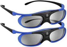 img 4 attached to 👓 Rechargeable 3D Active Shutter Glasses for DLP-Link 144Hz 3D Projectors (2 Pack, Blue) - Compatible with BenQ, Optoma, Dell, Acer, Viewsonic. Not Suitable for TVs.