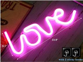 img 2 attached to LED Neon Love Sign for Wall Decor - Pink Love Lamp - Battery or 🎀 USB Powered Neon Night Light for Kids Room Decor, Home, Party, Birthday, Wedding, Christmas, New Year