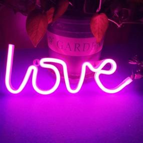 img 3 attached to LED Neon Love Sign for Wall Decor - Pink Love Lamp - Battery or 🎀 USB Powered Neon Night Light for Kids Room Decor, Home, Party, Birthday, Wedding, Christmas, New Year