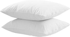 img 2 attached to 💤 Niagara Sleep Solution Waterproof Pillow Protector 2 Pack - Standard Size 20x26 Inches, Cotton Terry Encasement for Long-lasting Softness and Life-time Replacement, Zippered, Washable - White (2 Pack Standard)