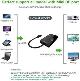 img 2 attached to 🔌 CableDeconn Multi-Function Mini Displayport to HDMI DVI VGA Cable Adapter Converter Male to Female 3-in-1: The Ultimate Connectivity Solution