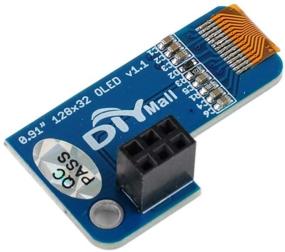 img 1 attached to 📺 DIYmall PiOLED 0.91" I2C 128x32 SSD1306 OLED Display for Raspberry Pi - White (1pc)