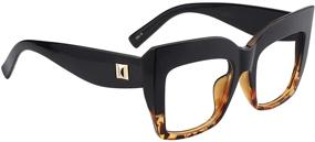 img 2 attached to Zeelool Eyeglasses Standard Anti Reflective Tortoise Vision Care
