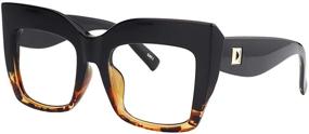 img 4 attached to Zeelool Eyeglasses Standard Anti Reflective Tortoise Vision Care
