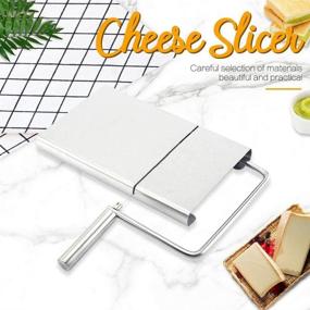 img 2 attached to 🧀 Heavy Duty Stainless Steel Cheese Slicer with Adjustable Thickness - 5 Replaceable Wires for Cheese and Butter