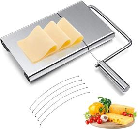 img 4 attached to 🧀 Heavy Duty Stainless Steel Cheese Slicer with Adjustable Thickness - 5 Replaceable Wires for Cheese and Butter