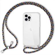 nalia necklace cover: transparent hardcase for iphone 12 pro max, color: black colorful logo