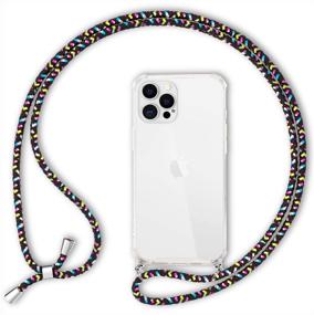 img 4 attached to NALIA Necklace Cover: Transparent Hardcase for iPhone 12 Pro Max, Color: Black Colorful