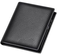 🔒 genuine leather wallet with secure closure for blocking logo