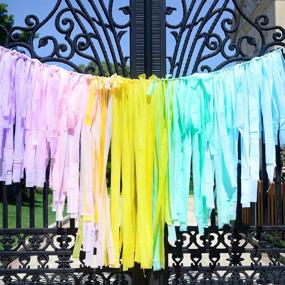 img 3 attached to 🍦 Magical Melody Ice Cream Party: 200pcs Plastic Strips Streamer Backdrop - Pastel Rainbow Fringe Curtain for Girls Birthday, Candyland Theme Decoration