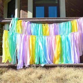 img 2 attached to 🍦 Magical Melody Ice Cream Party: 200pcs Plastic Strips Streamer Backdrop - Pastel Rainbow Fringe Curtain for Girls Birthday, Candyland Theme Decoration