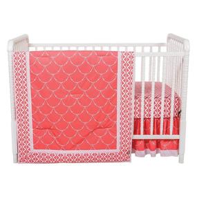 img 3 attached to 🐚 Trend Lab Shell 3 Piece Crib Bedding Set in Coral and White