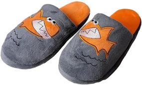 img 1 attached to Boys' House Shoes: Cute Little Shark Slippers for a Happy Touch