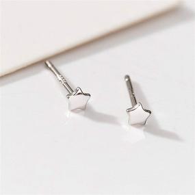 img 1 attached to Set of 3 Pairs Tiny Geometric Star Stud Earrings, 925 Sterling Silver Hypoallergenic Cartilage Tragus Ear Jewellery for Women, Men, and Girls - Sizes 3/4/5mm