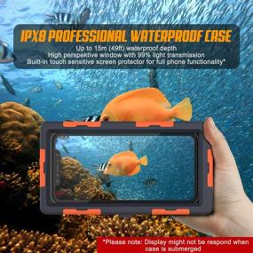 img 3 attached to Punkcase Scuba Case: Водонепроницаемый чехол IPX8 сертифицированный для дайвинга, сноркелинга и сноубординга с функцией кнопки (шаттера) – превратите свой телефон в идеальную подводную камеру (оранжевый).