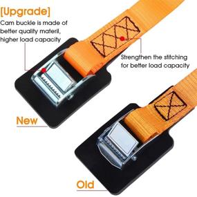 img 3 attached to JCHL Sturdy 20ft x 1in Tie Down Strap | Lashing Strap Cargo Tie-Down Strap | Padded Cam Lock Buckle | 1000lbs Capacity | 4-Pack