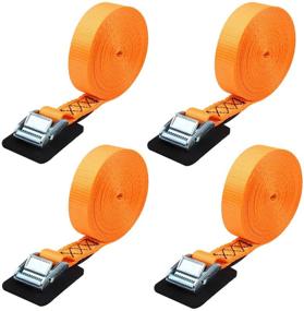 img 4 attached to JCHL Sturdy 20ft x 1in Tie Down Strap | Lashing Strap Cargo Tie-Down Strap | Padded Cam Lock Buckle | 1000lbs Capacity | 4-Pack