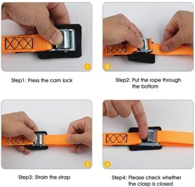 img 2 attached to JCHL Sturdy 20ft x 1in Tie Down Strap | Lashing Strap Cargo Tie-Down Strap | Padded Cam Lock Buckle | 1000lbs Capacity | 4-Pack