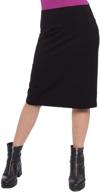 kosher casual modest knee length stretch pencil skirt: lightweight cotton spandex for women logo