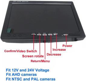 img 1 attached to HD цветной ЖК-монитор TFT 7 дюймов для автомобиля HUINETUL - идеальный дисплей для резервной камеры 🚗 для автомобиля, грузовика, каравана - видеокамеры/DVD/спутникового приемника - 12V 24V - 1024x600p - совместим с AHD/NTSC/PAL.