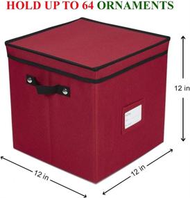 img 2 attached to 🎄 ProPik 64 Christmas Ornament Storage Box: 4 Tier Organizer for 64 Ornaments, Dividers Included - Red