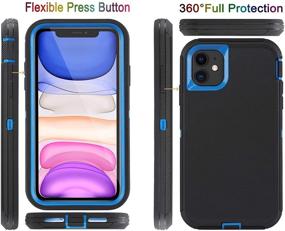 img 2 attached to 📱 AOPULY iPhone 11 Case – Full Body Heavy Duty Rugged Military Grade Cover with 2 Screen Protector – Shockproof/Drop Proof Durable Phone Case for iPhone 11 6.1" [Black Blue1]