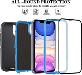 img 1 attached to 📱 AOPULY iPhone 11 Case – Full Body Heavy Duty Rugged Military Grade Cover with 2 Screen Protector – Shockproof/Drop Proof Durable Phone Case for iPhone 11 6.1" [Black Blue1]